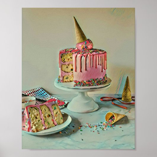 Poster Retro ice cream popsicle (Devant)