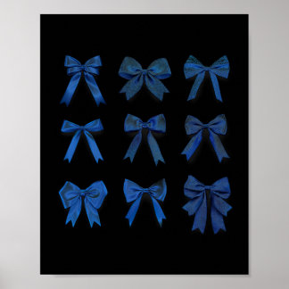Poster Retro Icy Blue Femmes Coquette Bow Ribbon Cute Gir