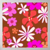 Poster Retro Illustrated Floral Wall Art (Devant)