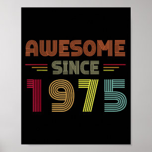Poster Rétro Incroyable Depuis 1975 47e Anniversaire Anni