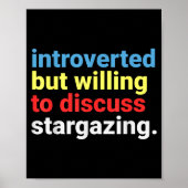 Poster Retro Introverted But Willing Stargazing Lover Fun (Devant)