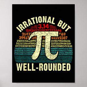 Poster Rétro irrationnel mais geeks en mathématiques de j