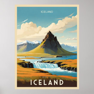 Poster Retro Islande Adventure Islande