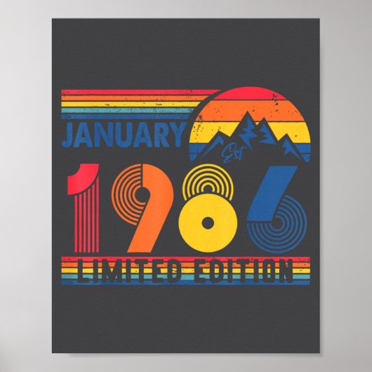 Poster Retro January 1986 Limited Edition 40 Year Old 40t (Devant)