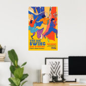 Poster Retro Jazz Dance Art Print 1986 'The Big Swing' (Bureau à domicile)