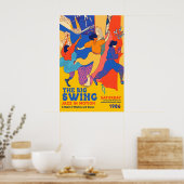 Poster Retro Jazz Dance Art Print 1986 'The Big Swing' (Cuisine)