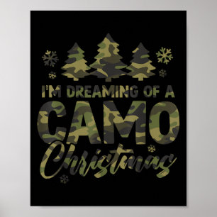 Poster Rétro Je Rêve D'un Noël Camouflage Camouflage