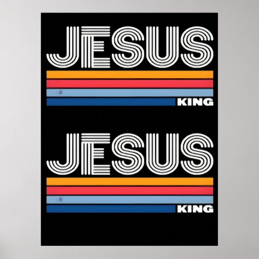 Poster Retro jesus king christian (Devant)