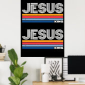 Poster Retro jesus king christian (Bureau à domicile)