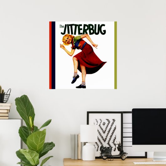 Poster retro jitterbug danse imprimer l'affiche (Bureau à domicile)
