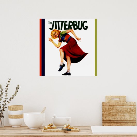 Poster retro jitterbug danse imprimer l'affiche (Cuisine)