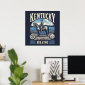 Poster Retro Kentucky (Bureau à domicile)
