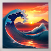 Poster Rétro La Grande Vague au large (Devant)