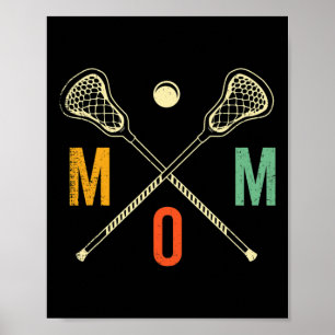 Poster Retro Lacrosse Maman Lax Maman Lax Joueuse Équipe