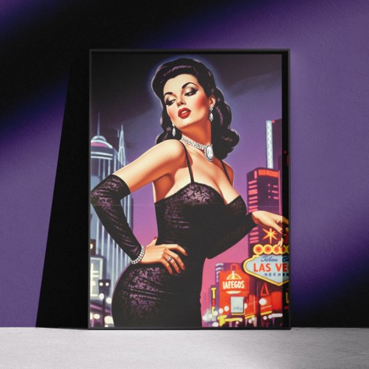 Poster Rétro Las Vegas Pin-up