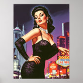 Poster Rétro Las Vegas Pin-up (Devant)