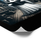 Poster Retro Lecture Ghost Library Halloween Librairie Bo (Coin)