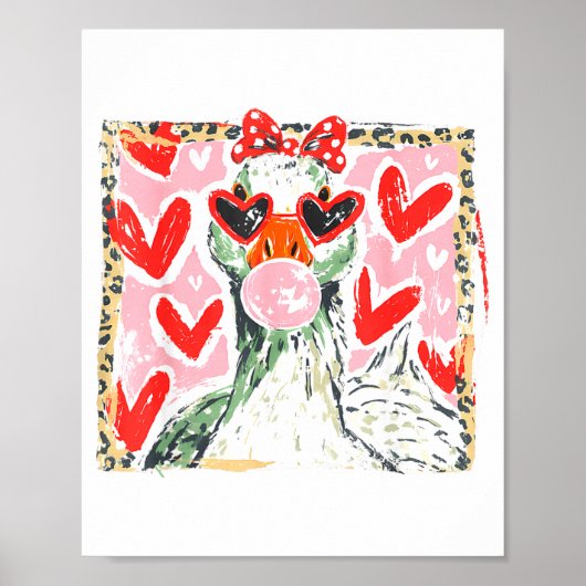 Poster Retro Leopard Valentine Goose Funny Nk Coquette Lo (Devant)