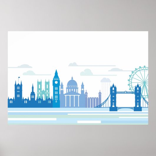 Poster Retro London Skyline (Devant)