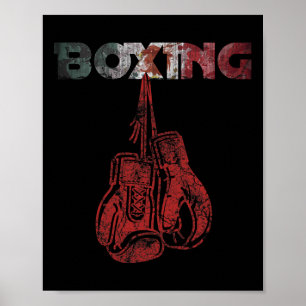 Poster Retro Love Red Boxer Gants Style Vintage mexicain