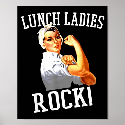 Poster Retro Lunch Ladies Rock Cafeteria Worker Funny Lun (Devant)