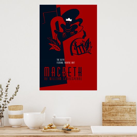 Poster Retro Macbeth William Shakespeare (Cuisine)
