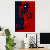 Poster Retro Macbeth William Shakespeare (Bureau à domicile)