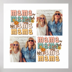 Poster Retro Mama Photo Collage personnalisé Cadeau de la