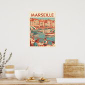 Poster Retro Marseille Voyage : Côte d'Azur (Cuisine)