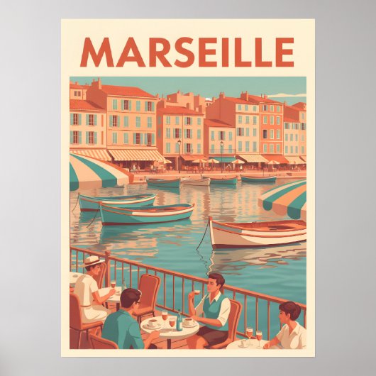 Poster Retro Marseille Voyage : Côte d'Azur (Devant)