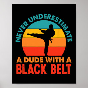 Poster Retro Martial Arts Black Belt Karaté