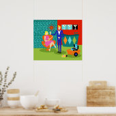 Poster Retro Martini Couple (Cuisine)