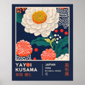 Poster Retro Maximalist Yayoi Kusama Floral Exhibition  (Devant)