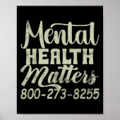 Poster Retro Mental Health S 800-273-8255 Awareness (Devant)