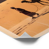 Poster Retro Merzouga sahara camel ride morocco travel  (Coin)