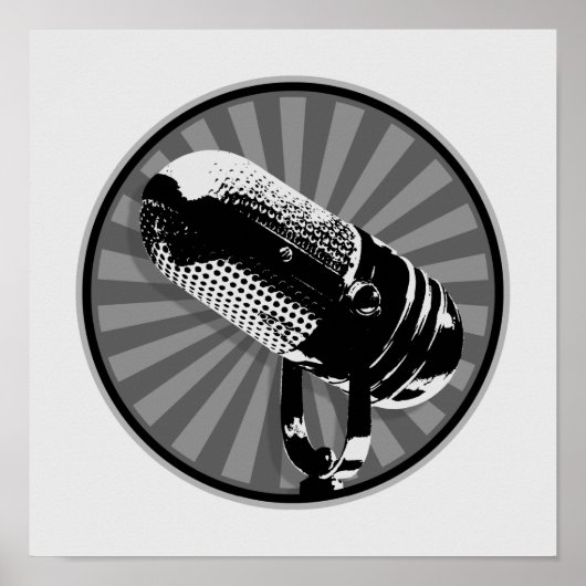 Poster Retro microphone graphic (Devant)