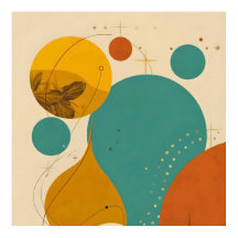 Retro Mid Century Modern Geometric Abstract Design