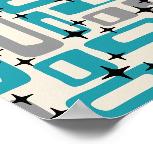 Poster Retro Mid-Century Moderne Abstrait (Coin)