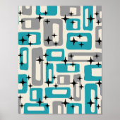 Poster Retro Mid-Century Moderne Abstrait (Devant)