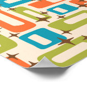 Poster Retro Mid-Century Moderne Abstrait (Coin)