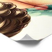 Poster Rétro Mignon Pin-Up Classique (Coin)