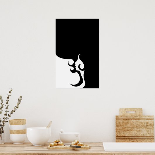 Poster Retro Mod Woman (Cuisine)