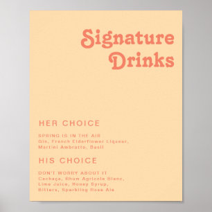 Poster Rétro moderne Orange Cream Signature Boissons Si