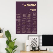 Poster Rétro moderne | Siège Alphabétique Violet foncé (Bureau à domicile)