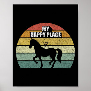 Poster Rétro Mon Joyeux Lieu Cheval Chemise Horseback équ
