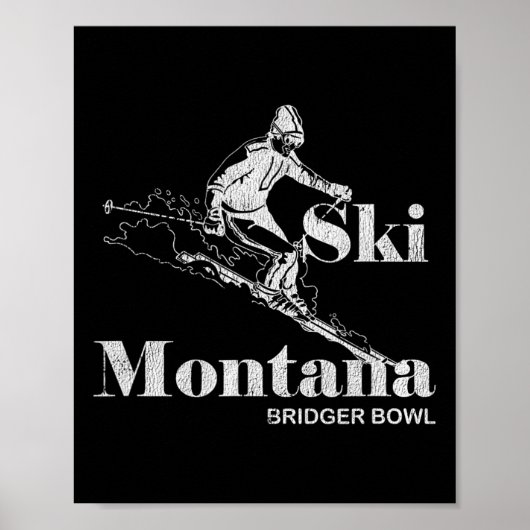 Poster Retro Montana Bridger Bowl Skiing Tee (Devant)