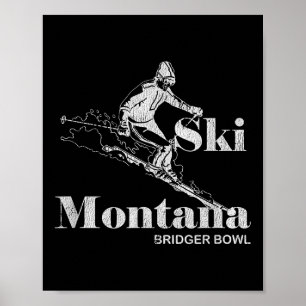 Poster Retro Montana Bridger Bowl Skiing Tee