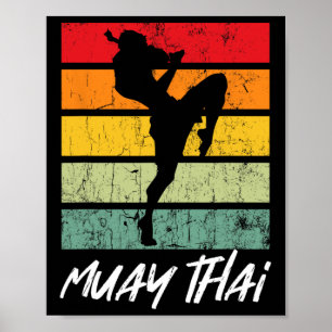 Poster Retro Muay Thai Vintage Mixed martial art Arts mar