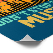 Poster Retro n'arrêtez pas les écouteurs audio de Music L (Coin)