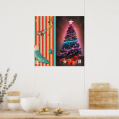 Poster Retro Neon Christmas (Cuisine)